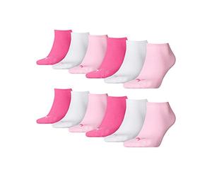 PUMA Unisexe Chaussettes pour Baskets Chaussettes Courtes Sport 261080001 12 Paire - Pink Lady (422), 39/42
