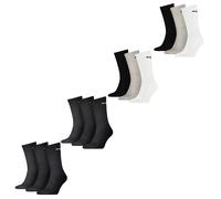 PUMA Unisexe Chaussettes Sport Coton, Lot De 12 Paires Basic, Noir & Gris