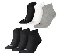 PUMA Unisexe Hommes Femmes Chaussettes de Quart Uni - 6er Multipack