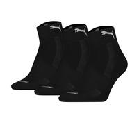 Puma Unisexe Quartersocken, 3er Paquet - Amorti Quart 3P, Logo, Unicolore