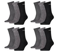 PUMA Unisexe Ras Du Cou Chaussettes Basique Chaussettes 12er Paquet - Anthracite, 43-46
