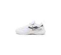 PUMA VARION II JR Indoor Court Shoe, White Black, 37.5 EU