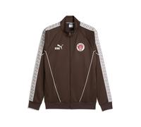 PUMA Veste de sport 'FC St. Pauli King Anthem' chocolat / rouge / blanc, Taille L