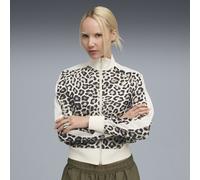 PUMA Veste de survêtement courte à motif intégral T7 LEO LUXE Femme, Vêtements, Blanc, L L