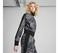 PUMA Veste de survêtement courte à motif intégral T7 LEO LUXE Femme, Vêtements, Noir, S S