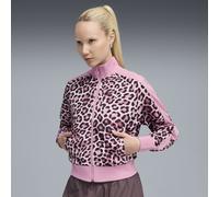 PUMA Veste de survêtement courte à motif intégral T7 LEO LUXE Femme, Vêtements, Poised Rose/Ruby Shimmer, M M