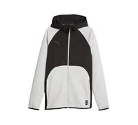 PUMA Veste de survêtement 'Hoops Team Dime' gris clair / noir, Taille S