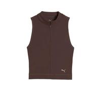 PUMA W Cloudspun Débardeur zippé 1/4 Marron Chocolat