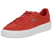 PUMA Women Suede Platform Sneakers Basses, Barbados Cherry-Cherry-White, 38