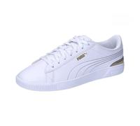Puma Women Vikky V3 Metallic Shine Sneakers, Puma White-Puma Gold-Puma Silver, 37 EU