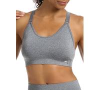 Puma Women's 2 Pack Seamless Sports Bra, Frosted Dew/Heather Grey, Medium