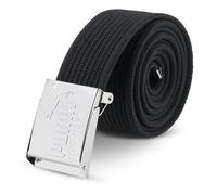 PUMA Workwear Ceinture Homme Noire - Ajustable en Continu - Sans Trou - Avec Boucle à Clip - Robuste & Résistante - Longueur : 135 cm, Réglable à Volonté - Ceinture Homme pour Travail & Loisirs