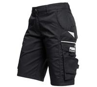 PUMA Workwear Precision X Short de Travail pour Femme, Nombreuses Poches & Réflecteurs - Idéal pour Les Artisans, Les ouvriers de Production et de Construction - Noir - Taille 50