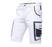 PUMA Workwear Precision X Short de Travail pour Hommes, Nombreuses Poches & Réflecteurs - Idéal pour Les Artisans, Les ouvriers de Production et de Construction - Blanc/Gris - Taille 52
