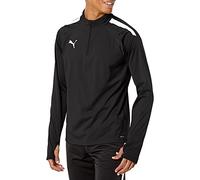 PUMA Zip Top TeamLIGA T-Shirt avec Fermeture éclair 1/4, Noir et Blanc Blanco, L Homme