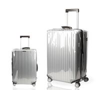 PUMHUBO Housse de protection transparente pour valises sans démontage en PVC noir, Transparent : 0,3 mm, 20, Pas de démontage