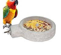 Pumice Bird Feeder Lightweight Parakeet Food Bowl Cage Accessory | Natural Stone Feeding Cup, Durable Perch-Friendly Design for Budgies, Finches, Canaries and Small Birds in Cages