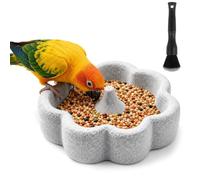 Pumice Bird Food Bowl,Bird Beak Grinding Stone Dish,Birds Cage Feeder (Flower)