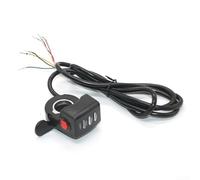 Pumixiy Accélérateur LED avec indicateur de batterie et interrupteur rouge pour vélos électriques et scooters 24 V-48 V, contrôle de la vitesse, poignée de guidon (36 V)