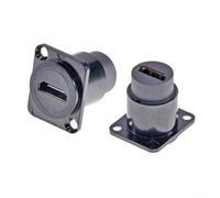 Pumixiy Adaptateur d'interconnexion multipuce haute densité de type D femelle vers femelle, prise de panneau droit pour appareils 4K, y compris les boîtiers TV, pour ray, moniteurs (noir)