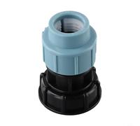 Pumixiy Adaptateur répartiteur d'eau de jardin pour réservoirs IBC, 20/25/32 mm S60x6 vers connecteur en plastique PE pour une redirection et un transfert fiables du débit d'eau (sortie droite 32 mm)