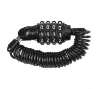 Pumixiy Antivol à combinaison rétractable avec code à 4 chiffres pour protection de casque de vélo, moto et casque, 3 mm de diamètre, 180 cm de long, noir, portable (antivol pour casque 1,8 m)