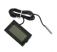 Pumixiy Appareil de surveillance de la température PLC, thermomètre numérique avec sonde externe étanche, écran LCD pour mesure réelle dans l'aquarium, noir