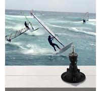 Pumixiy Base de mât de planche à voile pour articulation tendon - Compatible avec base pivotante à 360 degrés - Pied de voile en PVC pour planche à voile (noir, 12,5 cm)