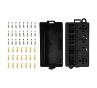 Pumixiy Bloc porte-fusible à lame 12 voies avec cosses à cosse, 4 broches 12 V 40 A pour relais pour utilisation automobile, couvercle à verrouillage, matériau PA6 ignifuge et étanche (sans fusible)