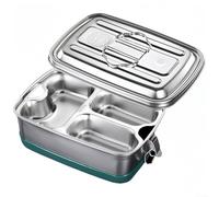 Pumixiy Boîte à déjeuner double couche en acier inoxydable avec compartiment, récipient alimentaire étanche, boîte bento pour adultes, enfants, bureau, école, voyage, préparation des repas (3