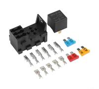 Pumixiy Boîte à fusibles à 4 fentes pour relais et fusibles à lame, porte-fusible étanche 25 A avec 3 emplacements de fusibles compatible avec automobile, bateau, camping-car, remorque, camion