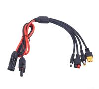 Pumixiy Câble adaptateur de panneau solaire 4 en 1 pour connecteurs XT60 DC5521 DC7909 compatible avec station d'alimentation solaire pour ECOFLOW River Delta Series