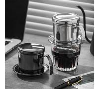 Pumixiy Cafetière à moka pour café vietnamien en acier inoxydable avec filtre haute densité à maille fine pour saveur pure en acier inoxydable 304 (noir)