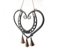 Pumixiy Carillon éolien d'amour pour jardin et décoration d'intérieur - Design fer à cheval en métal avec symbole de lys calla d'amour et de fidélité indéfectibles, pendentif porte-bonheur
