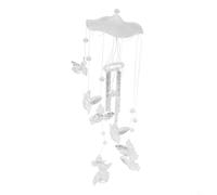 Pumixiy Carillon éolien en métal pour jardin - Motif ange avec tubes en aluminium et ton résonant clair - Décoration extérieure - Finition argentée