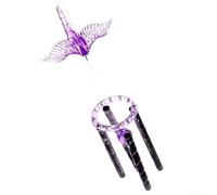 Pumixiy Carillon éolien en tube métallique en plastique pour décoration de jardin et de cour, 40 cm, carillon porte-bonheur à suspendre avec motif grue, convient pour l'extérieur et