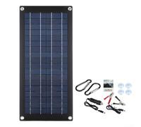 Pumixiy Chargeur de panneau solaire monocristallin portable 60 W avec deux ports USB 12 V-18 V pour voiture, caravane, bateau, véhicule marin avec kit de montage
