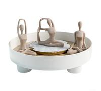 Pumixiy Collection de statues d'action de yoga en 3 pièces - Sculptures d'art abstraites en résine pour décoration d'intérieur, décoration de bureau avec style rétro, poses de méditation pour (grès)