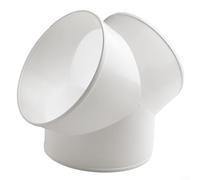 Pumixiy Connecteur répartiteur de conduit en PVC en forme de Y, pour ventilateurs d'extracteur, système de ventilation de hotte 100 mm, 150 mm, 200 mm en plastique blanc (100 mm)
