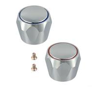 Pumixiy Couvre-tête de robinet froid et chaud de rechange, en métal chromé, bouton de contrôle de l'eau pour évier de cuisine ou de salle de bain