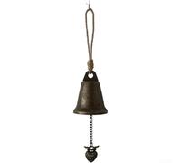 Pumixiy Décoration de jardin en métal faite à la main : ensemble de carillons éoliens vintage en forme de hibou et feuille, cloche en cuivre rustique pour porte extérieure, terrasse, jardin, ferme