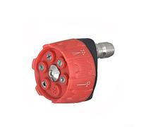 Pumixiy Embout de pulvérisation réglable 6 en 1 pour nettoyeur haute pression, buse à connexion rapide de 6,35 mm avec réglages de 0 ° à 40 °, buse de nettoyage haute pression robuste pour (noir rouge
