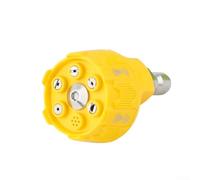 Pumixiy Embout de pulvérisation réglable 6 en 1 pour nettoyeur haute pression, buse à connexion rapide de 6,35 mm avec réglages de 0° à 40°, buse de nettoyage haute pression robuste pour (jaune 040)