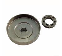 Pumixiy Ensemble d'embrayage de rechange pour tronçonneuse 45 cc, tambour de pignon de jante d'embrayage 3/8 7T compatible avec les modèles de scie à moteur chinois 4500 5200 5800 52 cc 58 cc