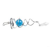 Pumixiy Éolienne en spirale avec boule de cristal - Pendentif carillon à vent en acier inoxydable pour décoration extérieure à suspendre - Jardin en verre réfléchissant (bleu lac)