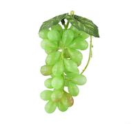 Pumixiy Grappe de raisins artificiels réalistes - Décoration de fruits artificiels en PVC lesté - Pour la maison, les fêtes, la cuisine, le centre de table - 18 cm (vert)