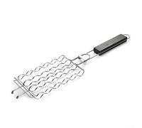 Pumixiy Grille de barbecue en acier inoxydable pour 6 hot-dogs - Grille de cuisson chromée 55,5 x 12 cm