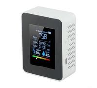 Pumixiy HCHO TVOC Moniteur de qualité de l'air intérieur 5 en 1 Détecteur de dioxyde de carbone-CO2 avec affichage de la température et de l'humidité Écran LED Batterie rechargeable 1200 mAh