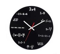 Pumixiy Horloge murale formule mathématique avec tableau périodique, horloge en acrylique noir sur le thème de la science pour l'éducation et la décoration d'intérieur (B)