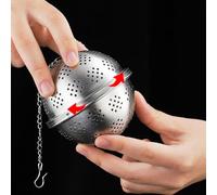 Pumixiy Infuseur à thé pour thé en vrac, boule à thé en acier inoxydable à mailles fines avec chaîne, compatible avec tasses et théières, 5 options de taille (XL)